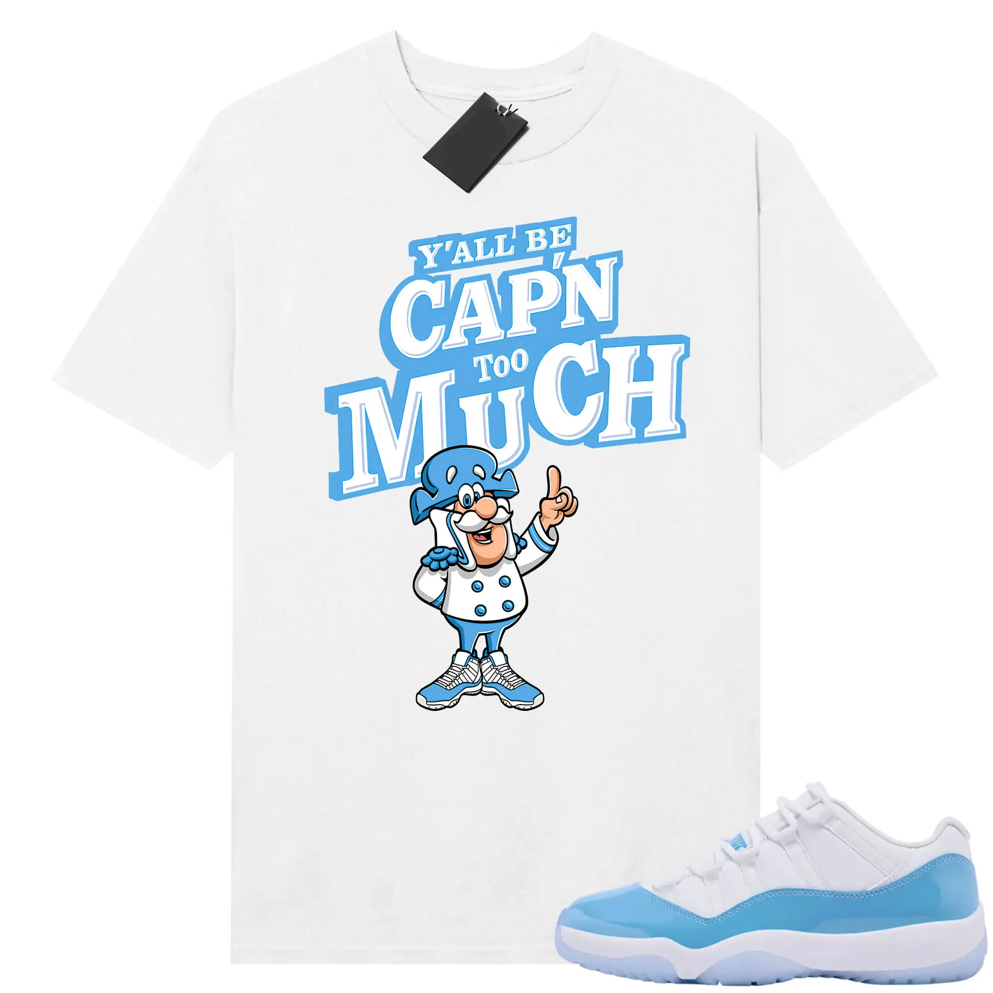 AJ11 Uni Blue White Low Matching T Shirt, CAP'N MUCH! Graphic Shirt, Unisex T-Shirt Gift For Women and Man, 90s Hip Hop Tee, Sneaker Head Gift