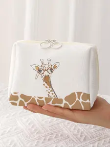 Giraffe Pattern Makeup Bag, Casual and Fashionable Lightweight Multi-functional Cosmetic Bag, Cosmetic Pouch, Makeup Storage Bag, Travel Cosmetic Bag, Travel Beauty Bag, Cosmetics Bag, Suitable for Leisure Travel and Business Trips