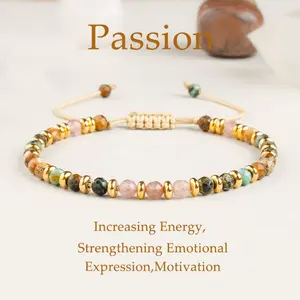 1 piece, exquisite gift box, woven hand rope, strawberry crystal beads, Reiki Stone Beads, bracelet, beaded bracelets, adjustable, Ladies handmade niche cut hand string, bead string, natural style, clothing accessories, Healing Crystal Bracelet