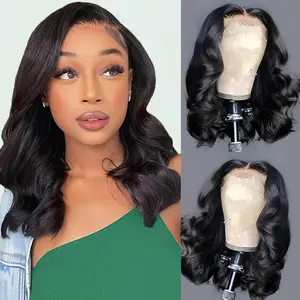 Bob Wig Human Hair Glueless Wigs Human Hair Pre Plucked Pre Cut 150% Density 4x4 HD Lace Closure Body Wave Bob Wigs for Black Women