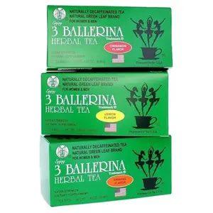 3 Ballerina Tea Extra Strength - 3 Boxes Flavored Bundle - Orange Lemon & Cinnamon - Naturally Decaffeinated Herbal Tea - 18 Tea Bags Each Box - Time Tested Formula - Made in USA
