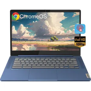 Lenovo Slim 3 Chromebook Laptop for Students, 14 Inch FHD Touch-Screen, MediaTek Kompanio 520 Processor, 4GB RAM, 64GB eMMC, MediaTek Graphics, Wifi6, Bluetooth, Chrome OS, Abyss Blue