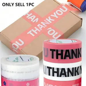 Thank You Printed Tape, Wide 4.5cm Long 66m, Cute Packaging Tape, Colorful Printing Transport Tape, Paper Box Sealing Tape