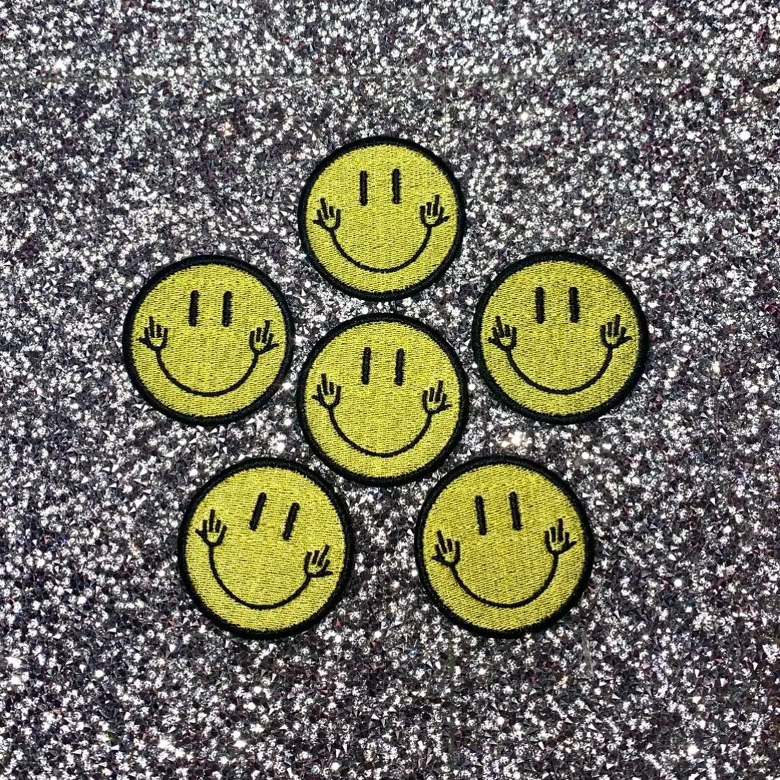Smiley Embroidered Patch | Iron on Patch | Sew on Patch | Appliqué patch
