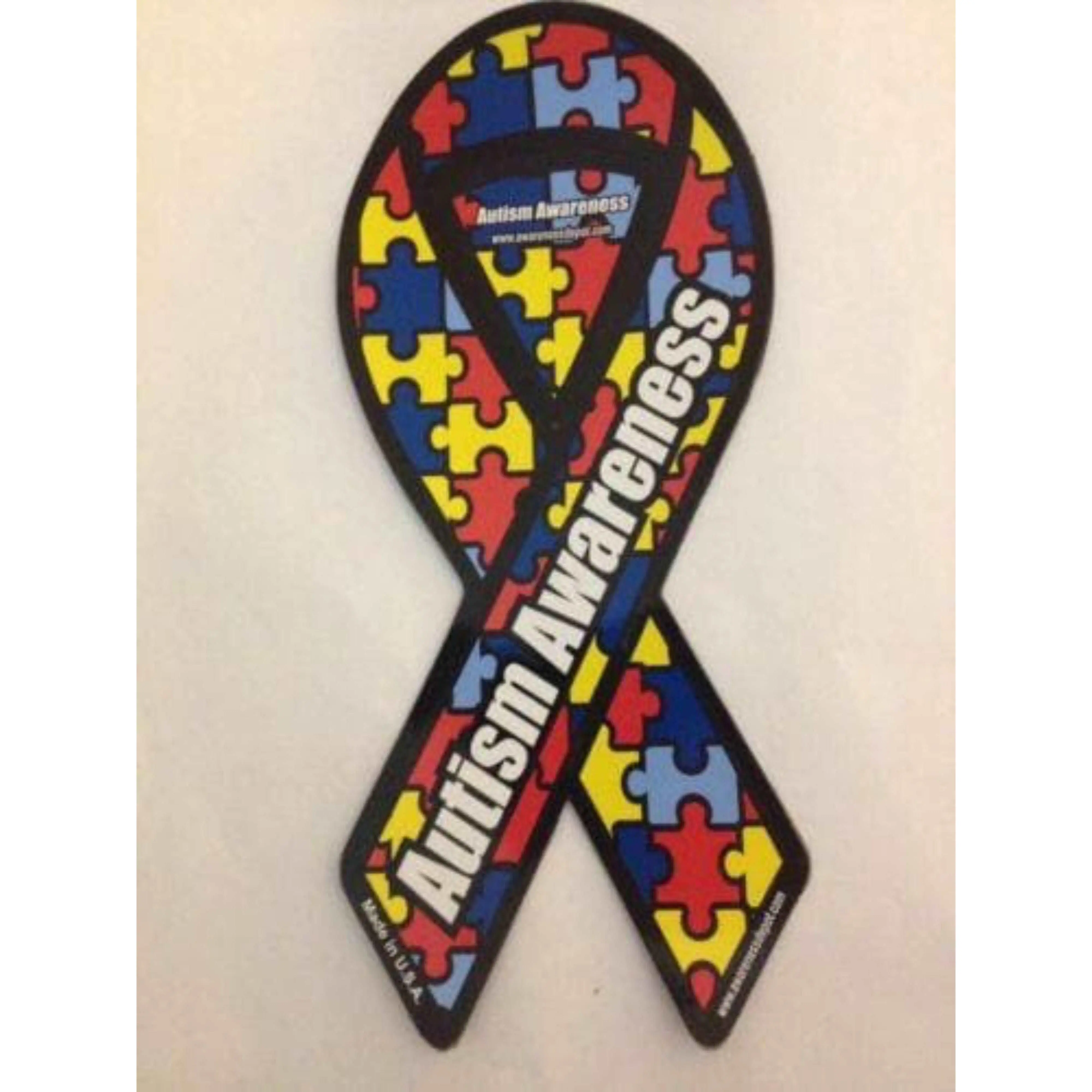 Autism Awareness Ribbon Magnet - Colorful Design, Vinyl Material, Ideal for Decor and Identification