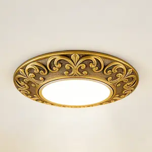 4.5 Inch Antique Brass Recessed LED Downlight, 3" Hole, 8W Neutral White Light for Kitchen Hallway Living Room
