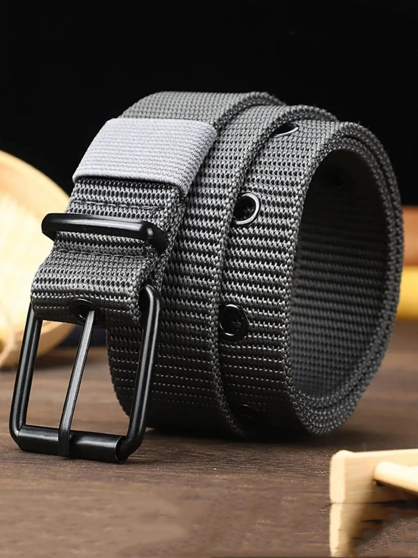 Men's Casual Plain Canvas Belt, Fashionable Minimalist Belt with Buckle for Daily Clothing Decor, Trendy All-match & Exquisite Belt for Birthday Gift, Trendy Versatile Buckle, Casual Waist Belt, Fashion Belts