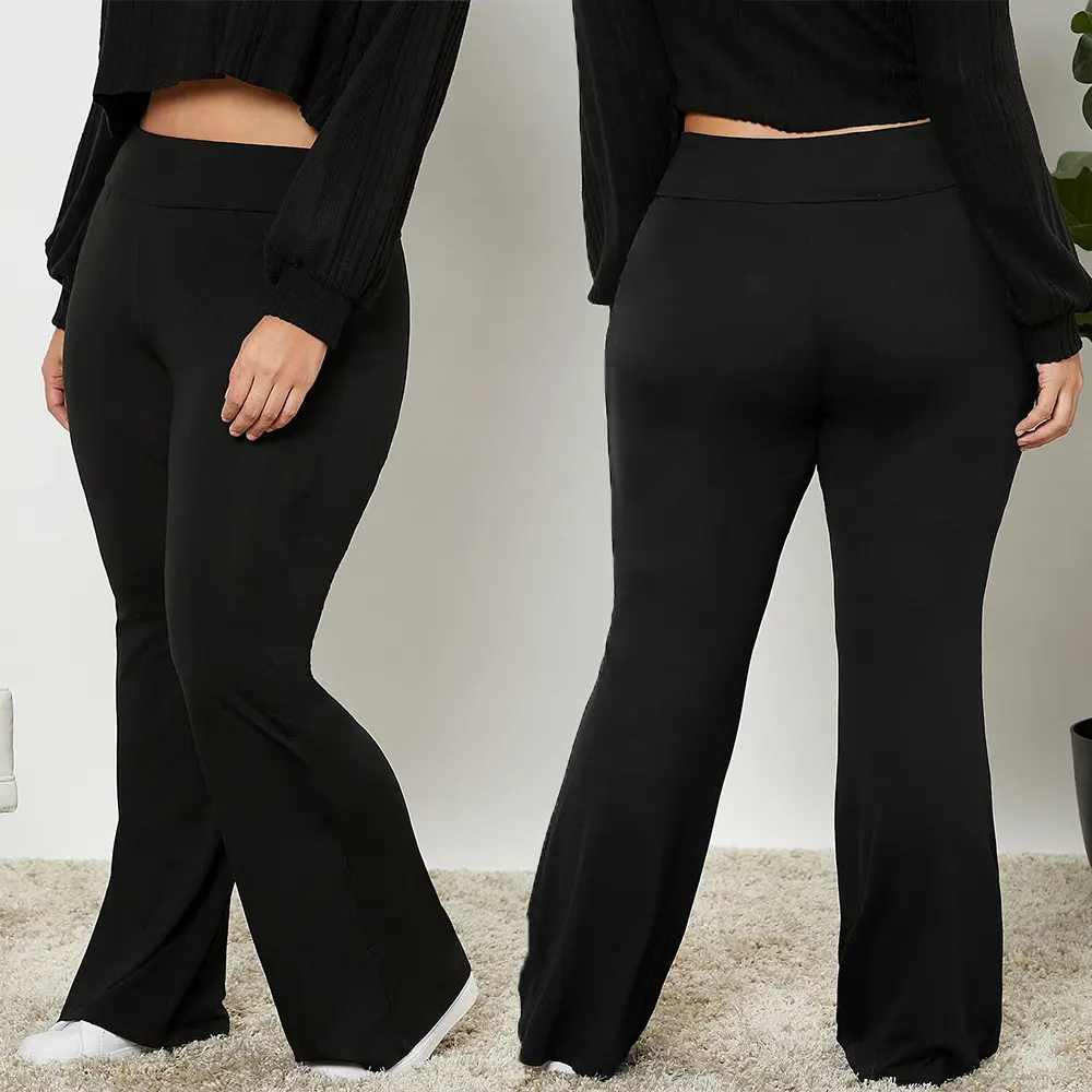 Black micro flared yoga pants