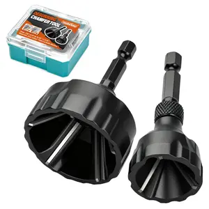 1/8"-/8" Deburring External Chamfer Tool Set 2-, Tungsten Carbide , Deburring Drill Bit, Remove Burr Tools, Repairing Damaged Metal Steel Screws,  and Fasteners