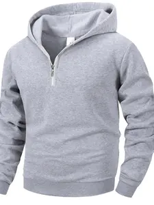 Men's Fashion Half-Zip Casual Sweatshirt, Fall Winter Warm, Stylish Comfortable Daily Wear, Simple Design, Perfect for Everyday Use