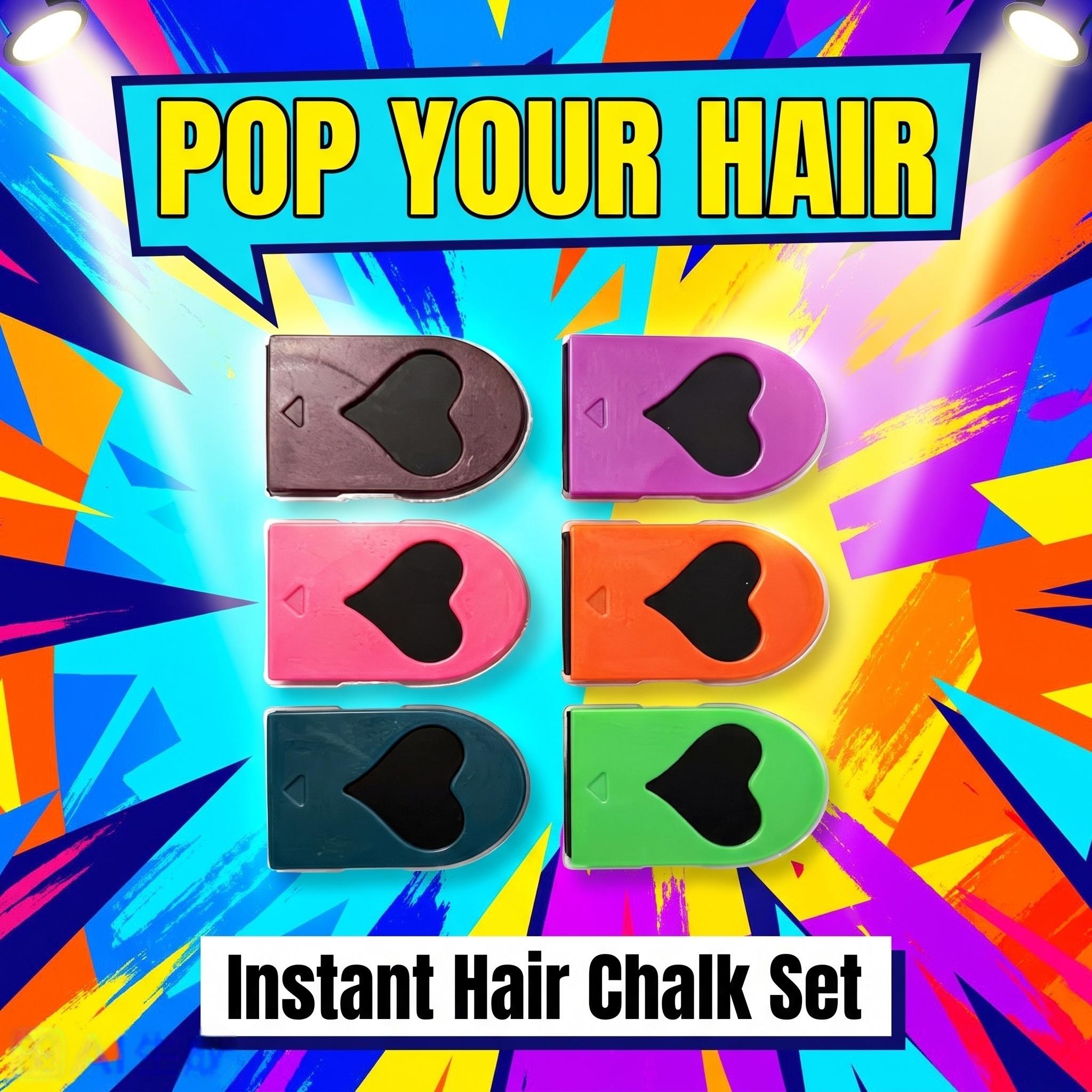 Washable Temporary Hair Chalk Set - Portable, Non-toxic Hair Color Powder for Sports Events, Festivals, Cosplay campingessentials