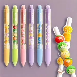 Kawaii 0.5mm Ink Neutral Pen Set, 1 Set Cute Creative Design Ink Neutral Pen, Quick Dry Silicone Protection, Ideal for Students & Office Use