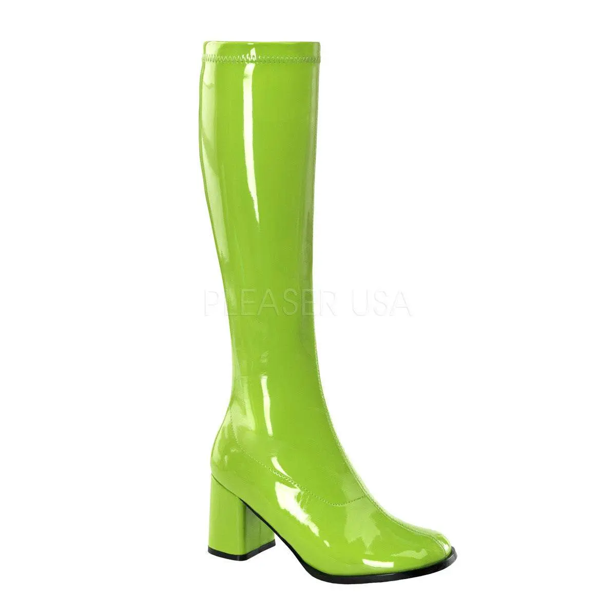 Women's Retro 3-Inch Heel Lime Green Sandals, GOGO-300 Style Footwear, Fashionable Shoe for Casual Outings