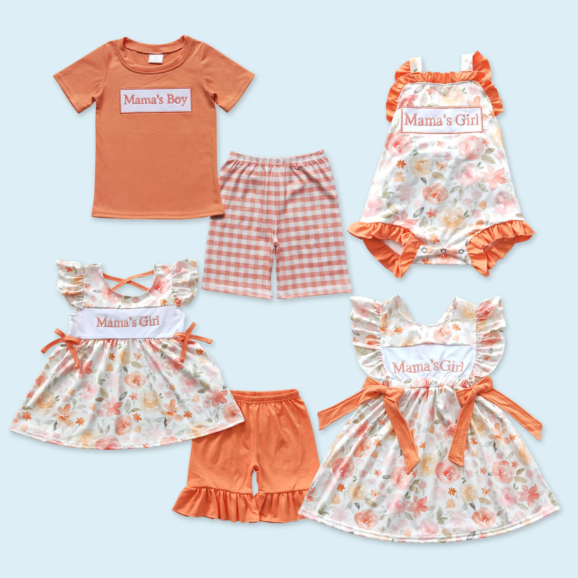 Mamas girl Mothers day baby girl summer floral outfit