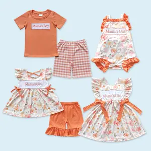 Mamas girl Mothers day baby girl summer floral outfit
