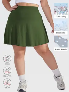 Women's Plus Size Solid Split Hem Skirt, Summer Back-To-School Fashion, A-Line Design, Versatile and Stylish, Essential Wardrobe Piece