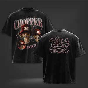 Chopper Doctor Edition - OP Vintage Washed Oversized Heavyweight Cotton Graphic T-Shirt Double Print Anime Streetwear Unisex