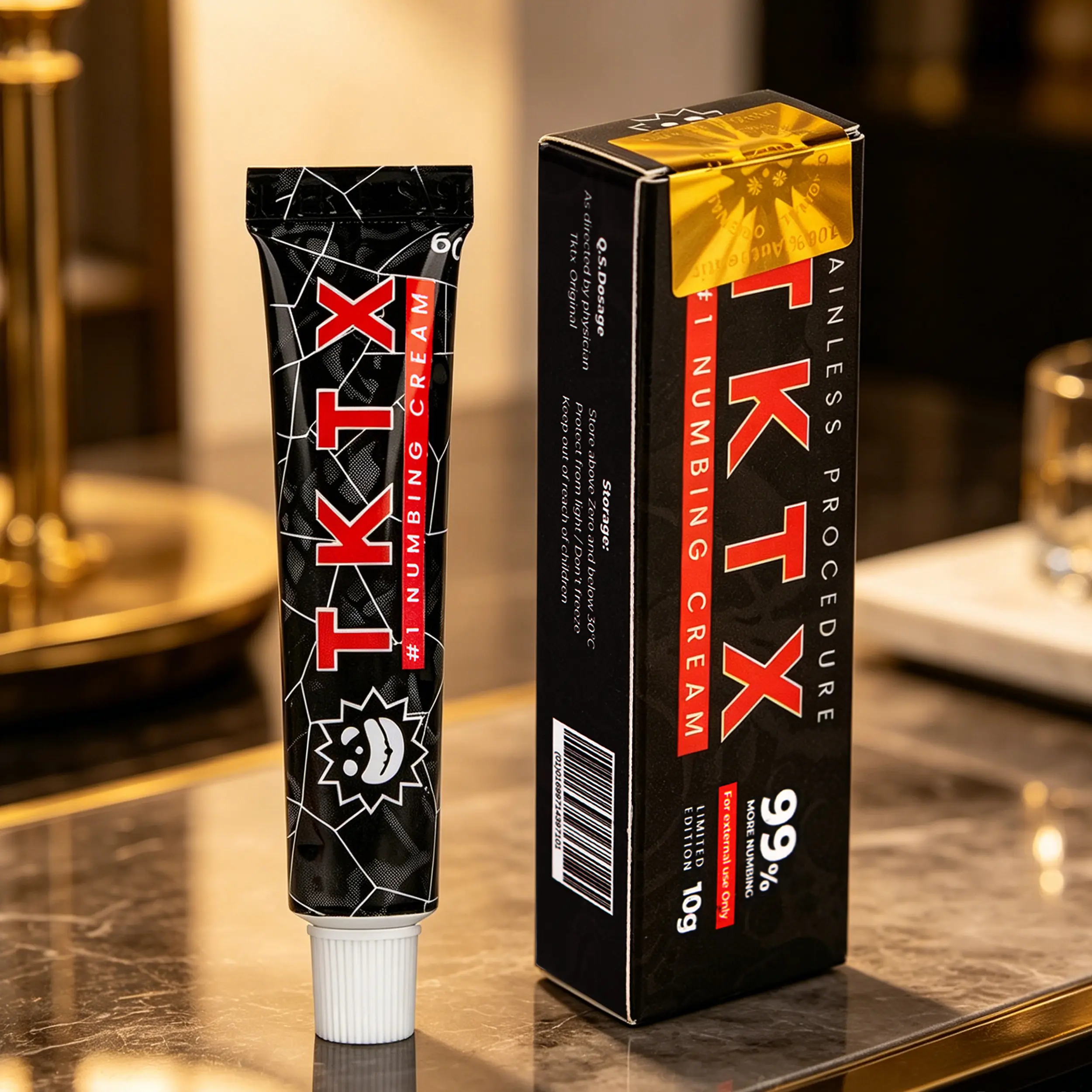 TKTX Cosmetic Painless Tattoo Numbing Cream, 1 Pack Black 99% Maximum Strength, Natural Ingredients, 6-8 Hours Duration, Limited Edition (Beauty & Personal Care Tattoo Aftercare Cream)