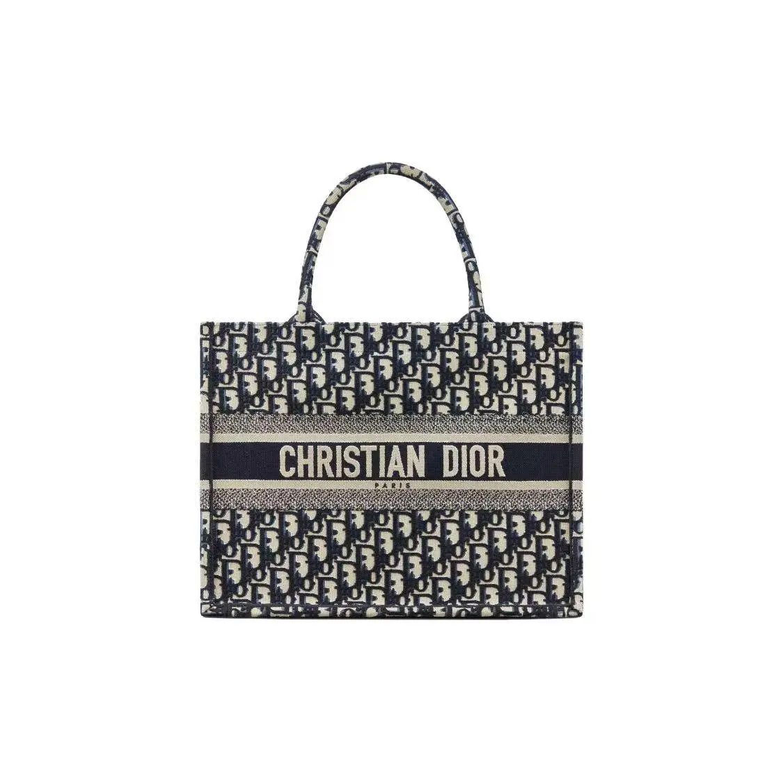 Pre-owned Dior Book Tote MM Oblique Embroidery Tote Bag Women Large Capacity Vintage Monogram Handbag