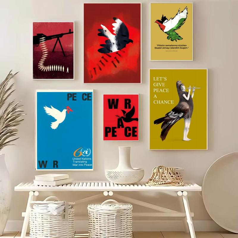 Cool Anti-war propaganda Poster HD Waterproof Self-Adhesive Art Vibrant Wall Print for Living Room Bedroom Bar Parlor Home Decor Gift Fade-Resistant Easy-Apply Durable Dly Artwork Multiple Sizes, High Definition, Easy to Apply & Clean