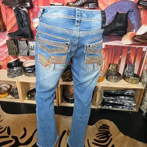 Men's Embroidered Montero Pants, Blue Color