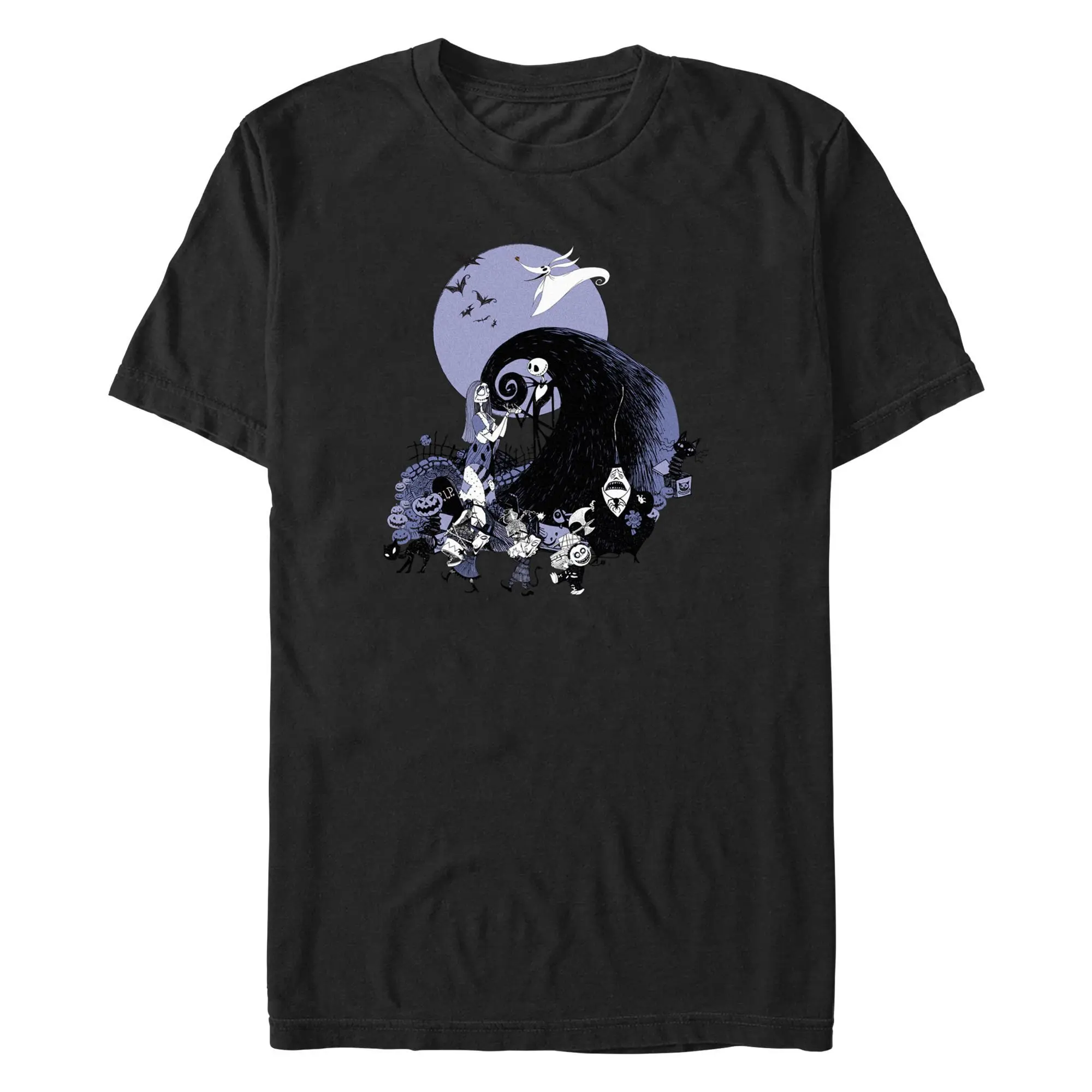 Men's The Nightmare Before Christmas Halloweentown Spiral Hill T-Shirt