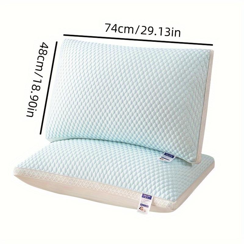 1pc Cooling Ice Fiber Cervical Pillow for Neck Relief & Deep Sleep - Breathable Massage Contour Pillow with Zipper Closure, Machine Washable, All-Season Home Decor for Bedroom & Living Room (Blue)