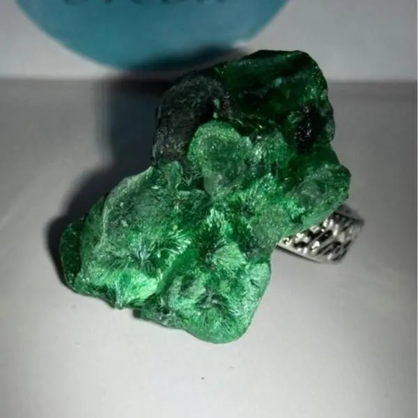 Wonder U Studio Tray2[077-085] Handcrafted Rough Natural Crystal Ring, Unisex Adjustable Ring for Adults