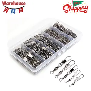 200PCS Barrel Snap Swivel Fishing Accessories