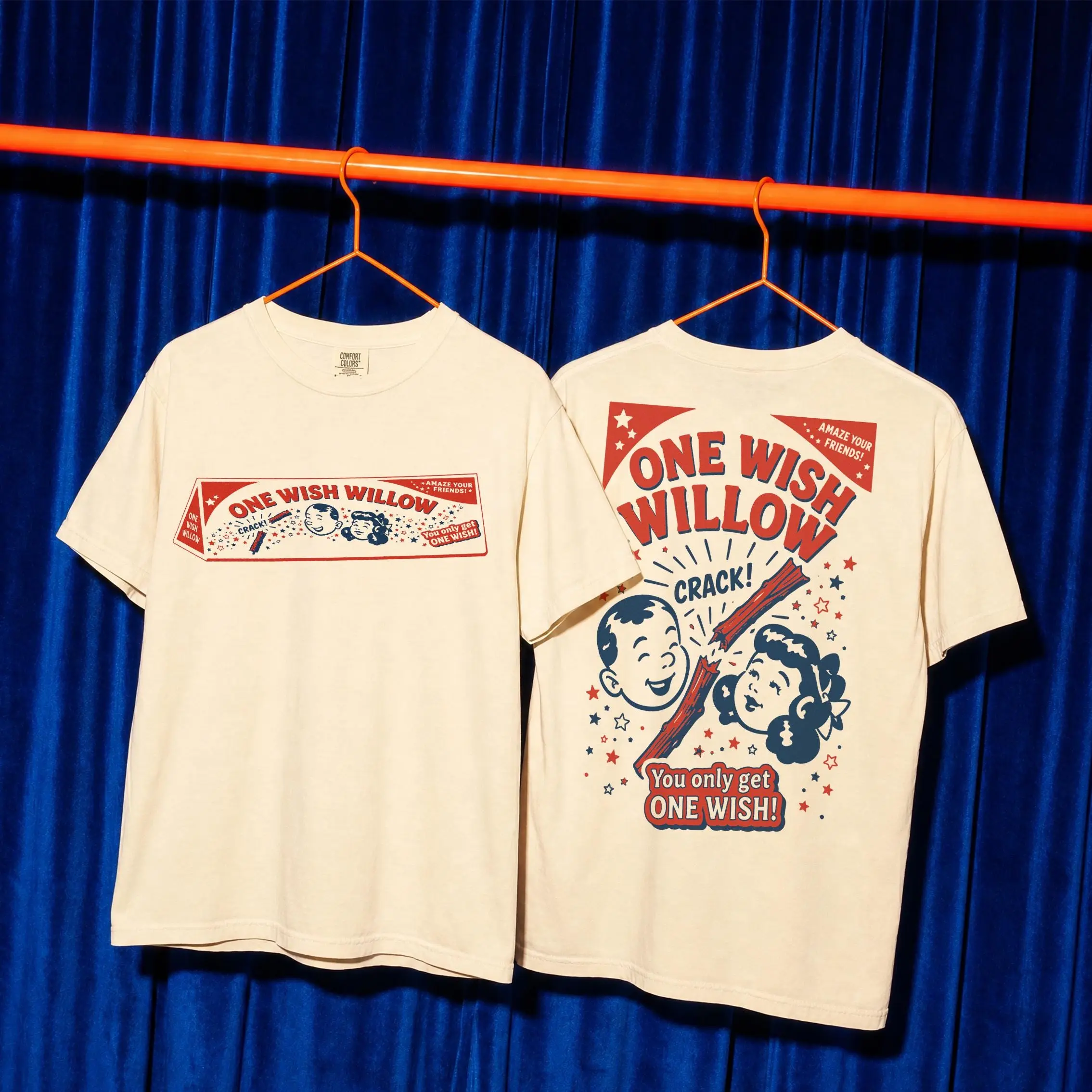 [2-Sided]   Retro 1 Wish Willow  Premium Streetwear T-Shirt, Obsession Vintage Graphic, "Be Careful What You Wish For" Print