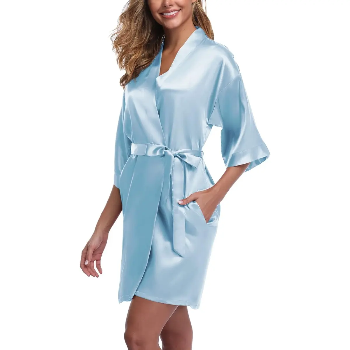 Women's Short Satin Kimono Robe for Wedding Bridal Party Bridesmaid Robe Sleepwear Womenswear Gowns Loungewear Underwear Comfort Basic feather  silk