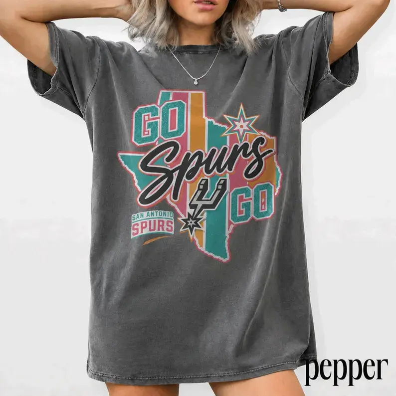 [Sale Off 50%] Vintage Go Spurs Go Shirt, San Antonio Basketball Fan Tee, Spurs Game Day Shirt, Retro Basketball Team Spirit Gift