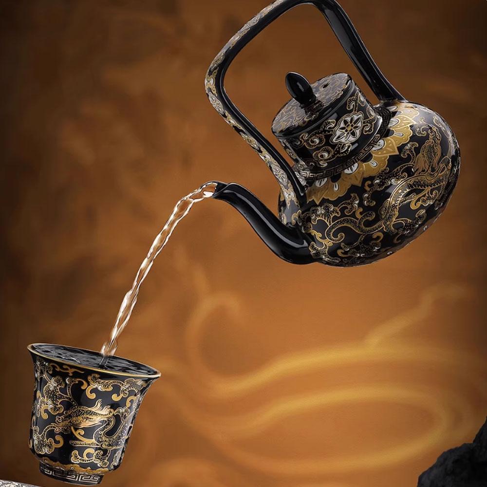 Nancy Ancient-Style Gilded Lift-Beam Ceramic Tea Set