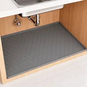Pawtners Silicone Under Sink Mat Waterproof 34" x 22"(2 Pack) for Kitchen Bathroom Cabinets Tray,Shelf Coasters Organization Liner Tableware, Kitchen Sink Mat, Shelf Liner and Cabinet Protector, Waterproof Bathroom Tray, Home Organizer