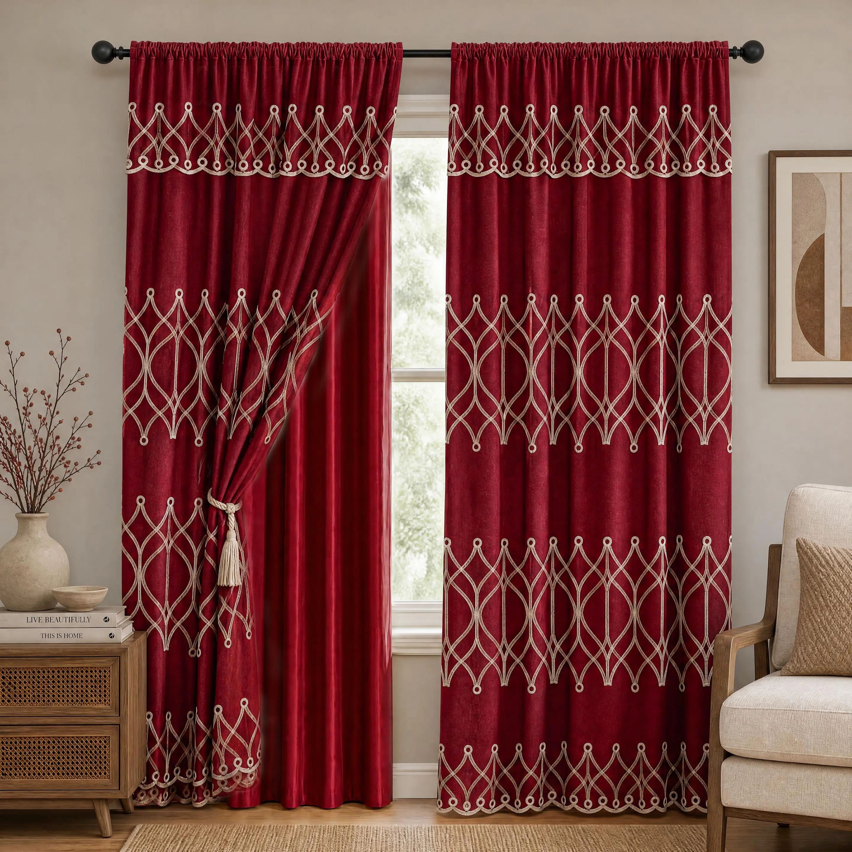 BURGUNDY Geometric