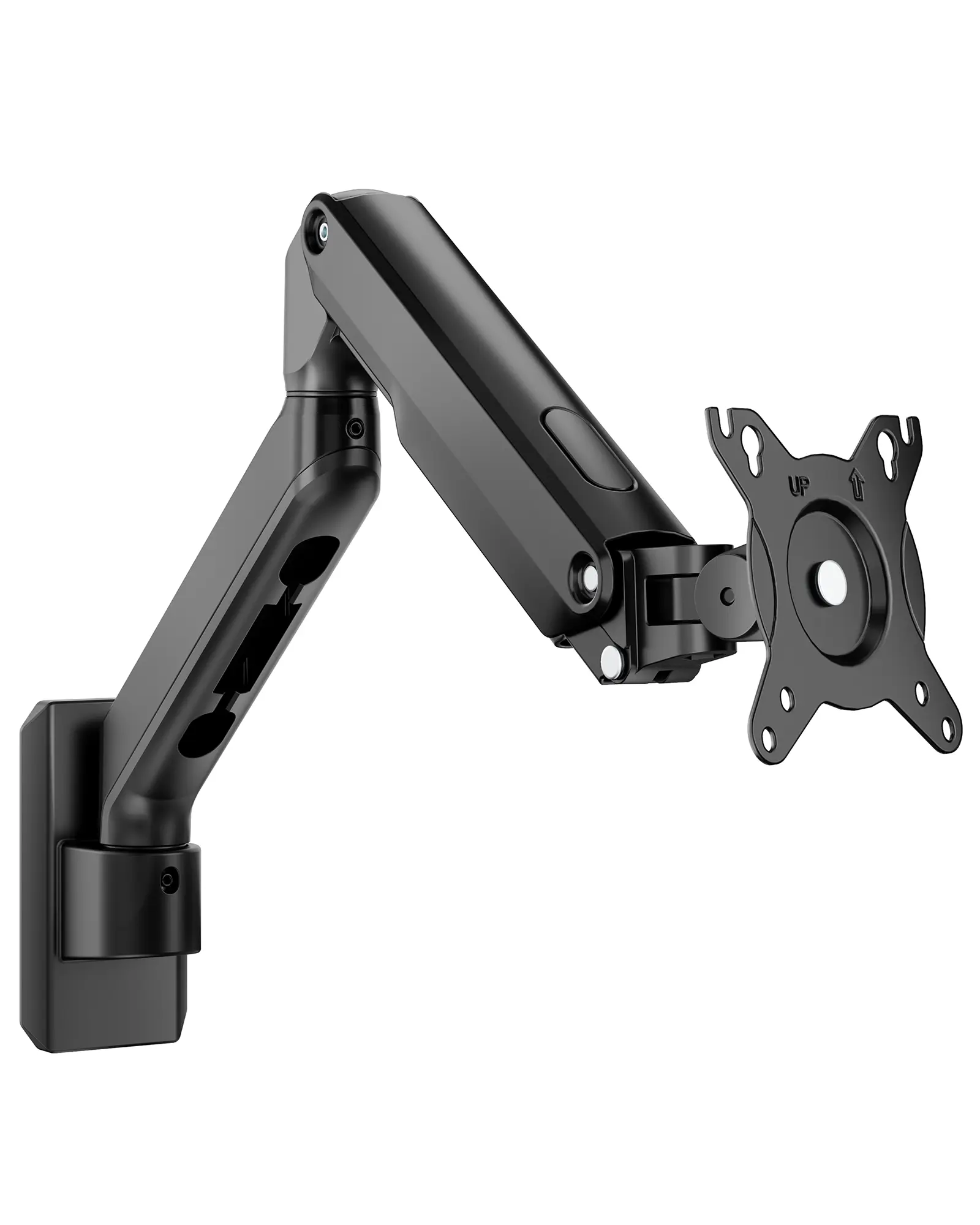 monTEK Single/Dual Monitor Wall Mount, Wobble-Free Mechanical Spring, 17–32" Full Motion Zero Clearance Wall Mount Retracts To 3.8" From Wall, Fits Wood, Brick & Concrete Walls
