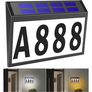 Solar House Numbers Light,  Lighted House Numbers Sign Plaque Address Numbers for Houses  LED Solar  Address Sign for Houses Mailbox Street Yard