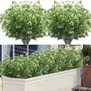 8 sets of outdoor artificial imitation flower bouquets, UV-resistant shrubs, artificial plastic plants. Suitable for indoor and outdoor hanging plants, garden porches, window sills potted plants, home decoration, wedding decoration, and rural style arrang