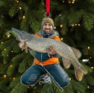 Custom Fishing Photo Ornament, Custom Decorate Hunting Day Gift 2025, Fishing Decor, Ideal Gift For Dad Ornament, Family Christmas Ornament