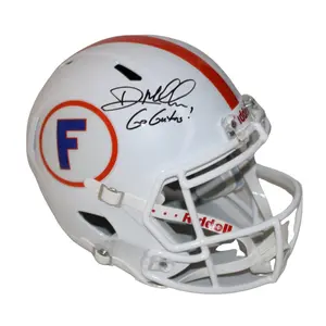 Dan Mullen Signed UF White T/B Logo Speed F/S Rep Helmet w/"Go Gators!" - PSA