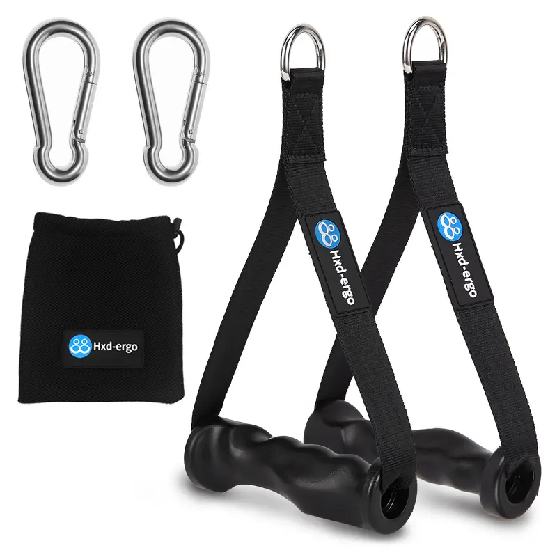 Unisex Anti-Slip Rubber Cable Machine Attachment Handles - Replaceable Handles, 1-Size Fitness Accessory, Premium Material, Max Load 600lbs, Ergonomic Grip, Workout Bands Compatible, Pilates Pull-Ups, Exercise Equipment for Home/Gym Strength Training