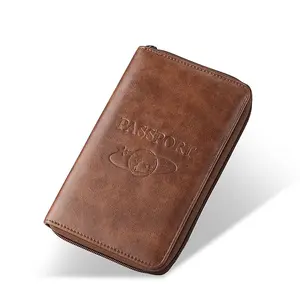 PU Leather Passport Cover with Card Slots RFID Blocking Travel Document Organizer Anti-Demagnetization Secure Holder for Women Men