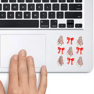 Coquette Pink Bow Christmas Tree Cake Xmas 2x2 inches Cut Out Sticker