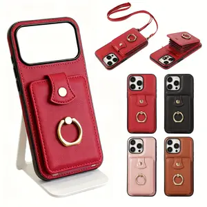 2-in-1 Card Holder   for iPhone 12/13/14/15/16 Pro/Pro Max/Plus | RFID Blocking Anti-Theft | Built-in  Ring Stand | Wireless Charging Compatible | Perfect Gift for Her, Mom & Women,  Wallet  ,    phone case Magnetic