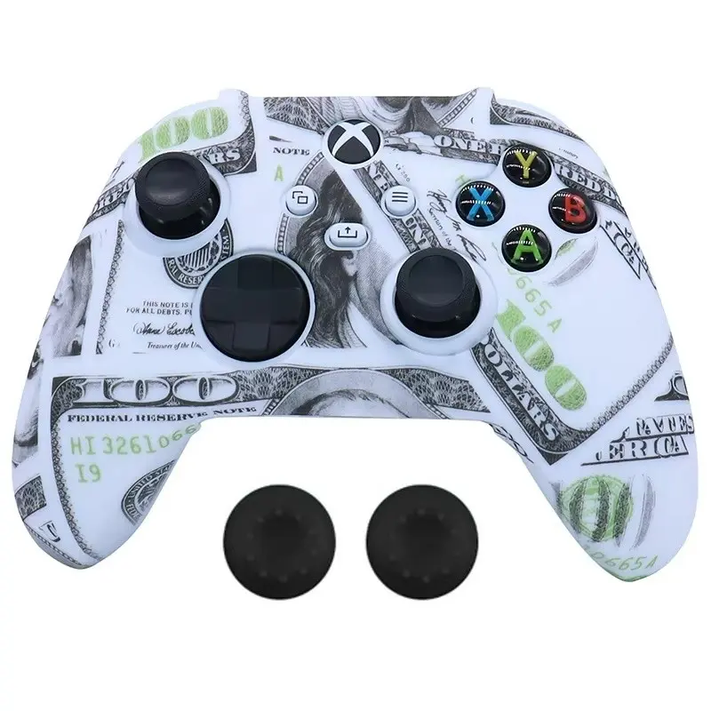 Printed Silicone Protective Cover for Xbox Series X Controller with Thumb Grips, Anti-Slip Sweatproof Grip Skin, Scratch-Resistant Full Wrap Case for Xbox Gaming Controller Accessories, father's day gift, Game console accessories, Gaming Console Accessory