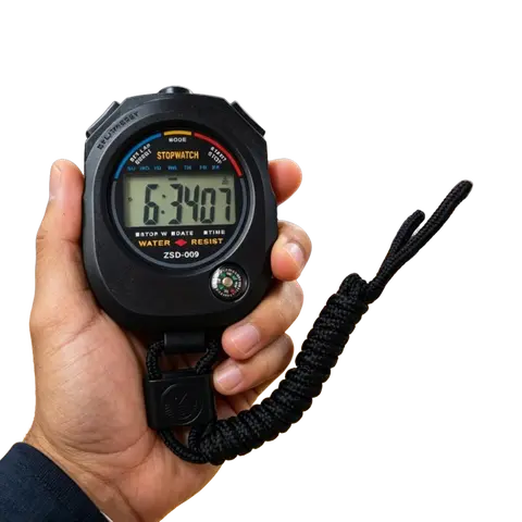 Waterproof Lightweight Handheld Digital Sports Stopwatch - Precision Electronic Digital Timer Display with Large Screen, Lap Split Timing, Braided Lanyard, Ideal for Runners, Camping, Hiking, Kitchen Use