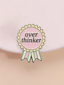 Humorous Self-Deprecating Metal Badge, over Thinker Award Pin, Unique Gift for Friends, Personalized Accessories, Fashion Accessory, Fun Joke Item