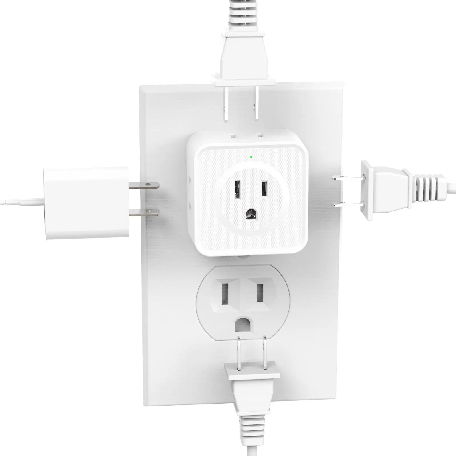 Multi-outlet Extension Cord, 5-in-1 Wall Outlet Extension Cord, Universal Outlet Adapter Socket, Multiple Plug Outlet Adapter for Home Office, Summer
