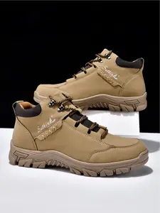 Men's High-Top Outdoor Hiking Boots, Non-Slip Wear-Resistant Work Boots, Lightweight Casual Trekking Shoes