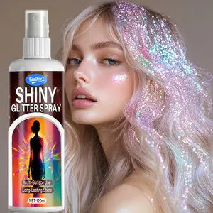 120ML Party Glitter Hair Spray, Multi-Purpose Use for Hair Body Face, Fine Mist Shimmer Glossy Sparkles, Perfect for Parties and Events